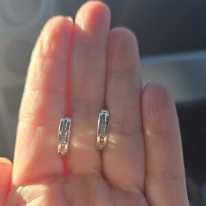 White Gold And DiamondHoop Earrings